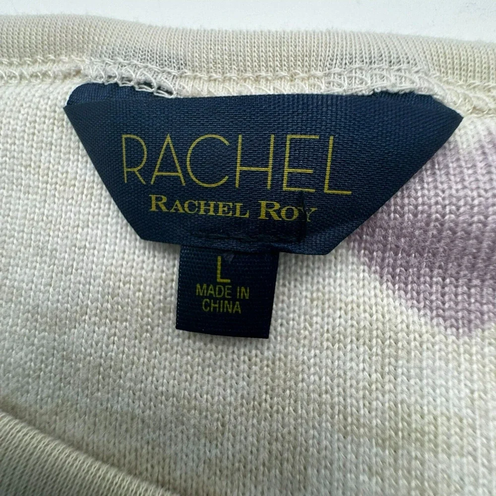 RACHEL‎ ROY | Women's Large Pink Purple Hearts light sweatshirt top cozy soft